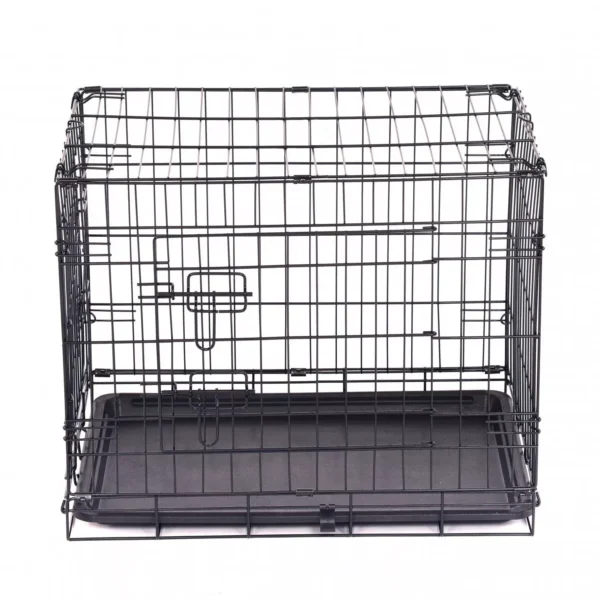 24" Folding Metal Dog Cage Puppy Transport Crate Pet Carrier - Image 2